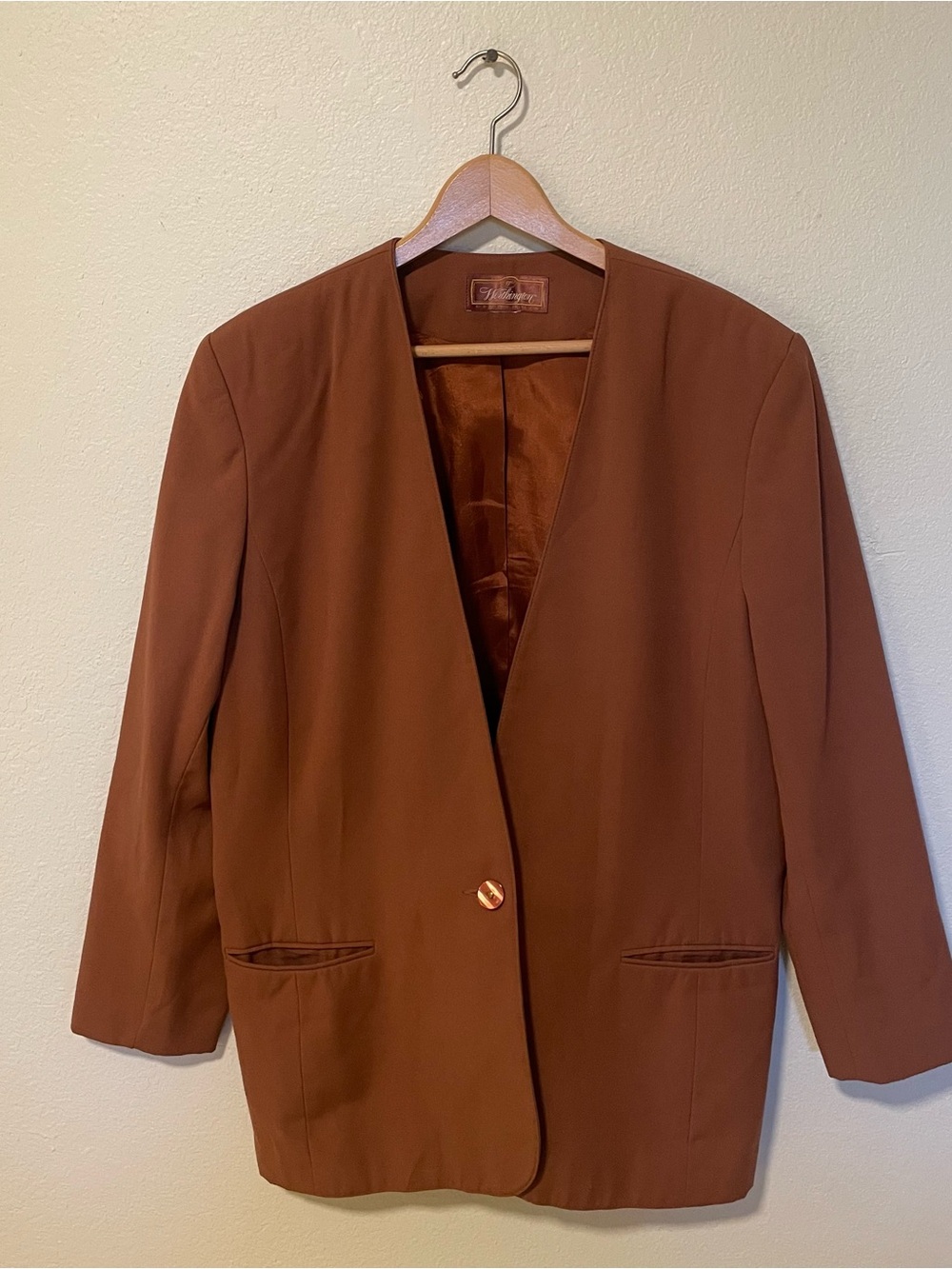 Vintage Worthington Essentials Collarless Blazer Size Large